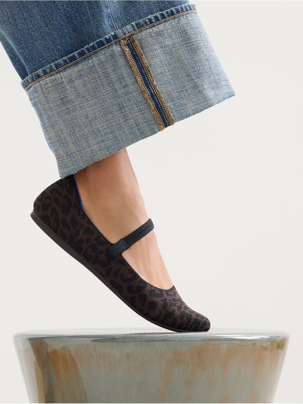 Rothy's The Square Mary Jane Flats Classic Cheetah Print